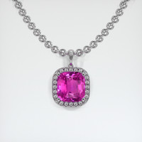 7.18 Ct. Pink Sapphire Pendant, Platinum 950 1