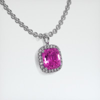 7.18 Ct. Pink Sapphire Pendant, Platinum 950 2