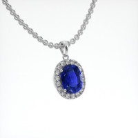 2.14 Ct. Sapphire Pendant, Platinum 950 2