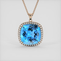 52.24 Ct. Sky Blue Topaz Pendant, 14K Rose Gold 1