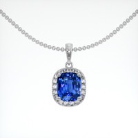 1.15 Ct. Blue Sapphire Pendant, 14K White Gold 1