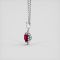 2.02 Ct. Purplish Red Ruby Pendant, 18K White Gold 3