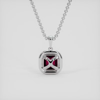 2.02 Ct. Purplish Red Ruby Pendant, 18K White Gold 4