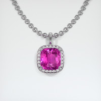 7.18 Ct. Sapphire Pendant, 18K White Gold 1