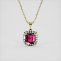 1.70 Ct. Pinkish Purple Rhodolite Garnet Pendant, 10K Yellow Gold 1