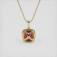 1.70 Ct. Pinkish Purple Rhodolite Garnet Pendant, 10K Yellow Gold 4