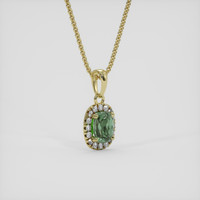 0.66 Ct. Green Sapphire Pendant, 14K Yellow Gold 2