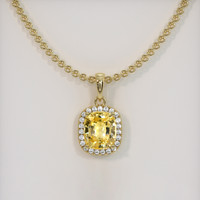 1.34 Ct. Yellow Sapphire Pendant, 14K Yellow Gold 1