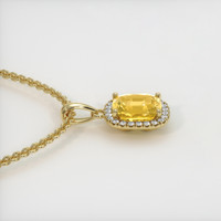 1.34 Ct. Yellow Sapphire Pendant, 14K Yellow Gold 3