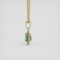 0.66 Ct. Green Sapphire Pendant, 18K Yellow Gold 3