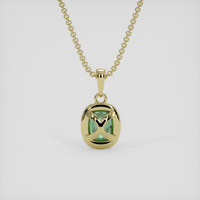 0.66 Ct. Green Sapphire Pendant, 18K Yellow Gold 4