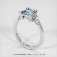 1.23 Ct. Greyish Blue Sapphire Ring, Platinum 950 2