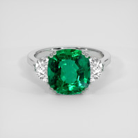 4.56 Ct. Emerald Ring, Platinum 950 1