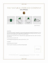 Emerald Ring 3.18 Ct., Platinum 950 Appraisal