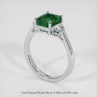 2.10 Ct. Emerald Ring, Platinum 950 2