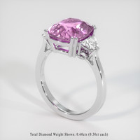6.64 Ct. Pink Sapphire Ring, Platinum 950 2