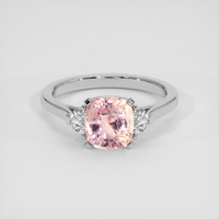 2.06 Ct. Padparadscha Sapphire Ring, Platinum 950 1
