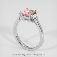 2.06 Ct. Padparadscha Sapphire Ring, Platinum 950 2