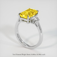 4.55 Ct. Yellow Sapphire Ring, Platinum 950 2