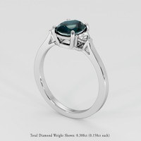 1.80 Ct. Bluish Green Sapphire Ring, Platinum 950 2