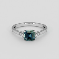 2.05 Ct. Greenish Blue Sapphire Ring, Platinum 950 1
