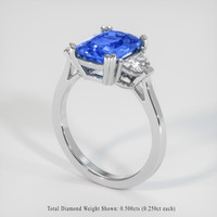 2.51 Ct. Blue Sapphire Ring, Platinum 950 2