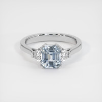 1.67 Ct. Greyish Blue Sapphire Ring, Platinum 950 1