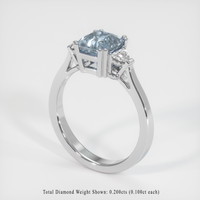 1.67 Ct. Greyish Blue Sapphire Ring, Platinum 950 2