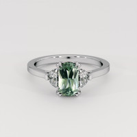 1.87 Ct. Green Sapphire Ring, Platinum 950 1
