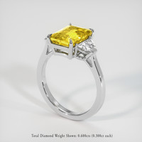 3.59 Ct. Yellow Sapphire Ring, Platinum 950 2
