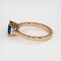 0.72 Ct. Greenish Blue Sapphire Ring, 14K Rose Gold 4