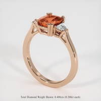 2.54 Ct. Padparadscha Sapphire Ring, 14K Rose Gold 2
