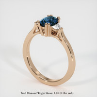 0.72 Ct. Greenish Blue Sapphire Ring, 18K Rose Gold 2