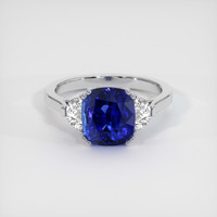 4.03 Ct. Blue Sapphire Ring, 10K White Gold 1