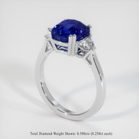 4.03 Ct. Blue Sapphire Ring, 10K White Gold 2