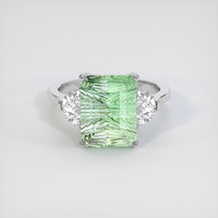 5.97 Ct. Green Tourmaline Ring, 10K White Gold 1