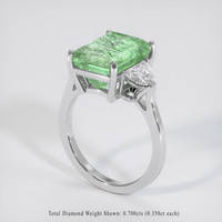5.97 Ct. Green Tourmaline Ring, 10K White Gold 2