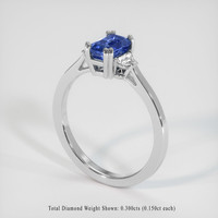 1.60 Ct. Blue Sapphire Ring, 10K White Gold 2