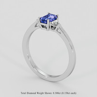 1.31 Ct. Color Change Sapphire Ring, 10K White Gold 2