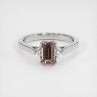 1.47 Ct. Padparadscha Sapphire Ring, 14K White Gold 1