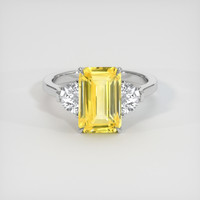 4.55 Ct. Yellow Sapphire Ring, 14K White Gold 1