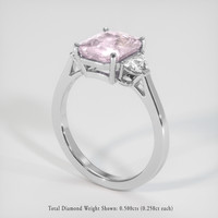 2.97 Ct. Pink Sapphire Ring, 14K White Gold 2