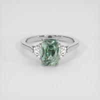 3.20 Ct. Green Sapphire Ring, 14K White Gold 1
