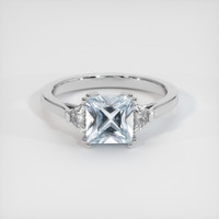 1.23 Ct. Greyish Blue Sapphire Ring, 18K White Gold 1