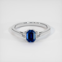0.98 Ct. Blue Sapphire Ring, 18K White Gold 1
