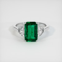 2.70 Ct. Emerald Ring, 18K White Gold 1
