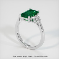 2.70 Ct. Emerald Ring, 18K White Gold 2