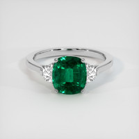 2.44 Ct. Emerald Ring, 18K White Gold 1