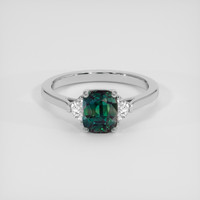 2.08 Ct. Bluish Green Sapphire Ring, 18K White Gold 1