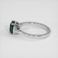 2.08 Ct. Bluish Green Sapphire Ring, 18K White Gold 4